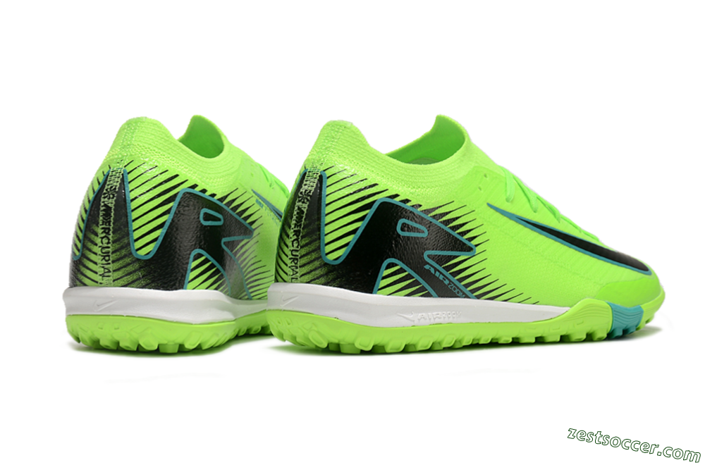 Nike Air Zoom Mercurial Vapor 16 Elite TF Low-Tops Soccer Shoes - Green/Black/Blue 6