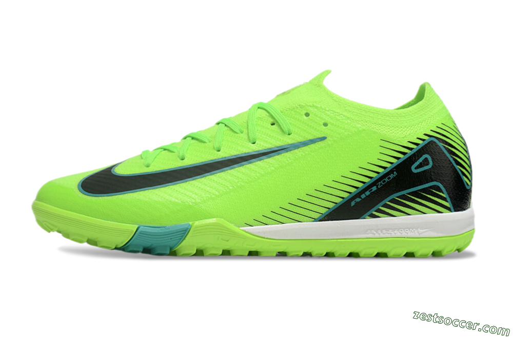 Nike Air Zoom Mercurial Vapor 16 Elite TF Low-Tops Soccer Shoes - Green/Black/Blue 2