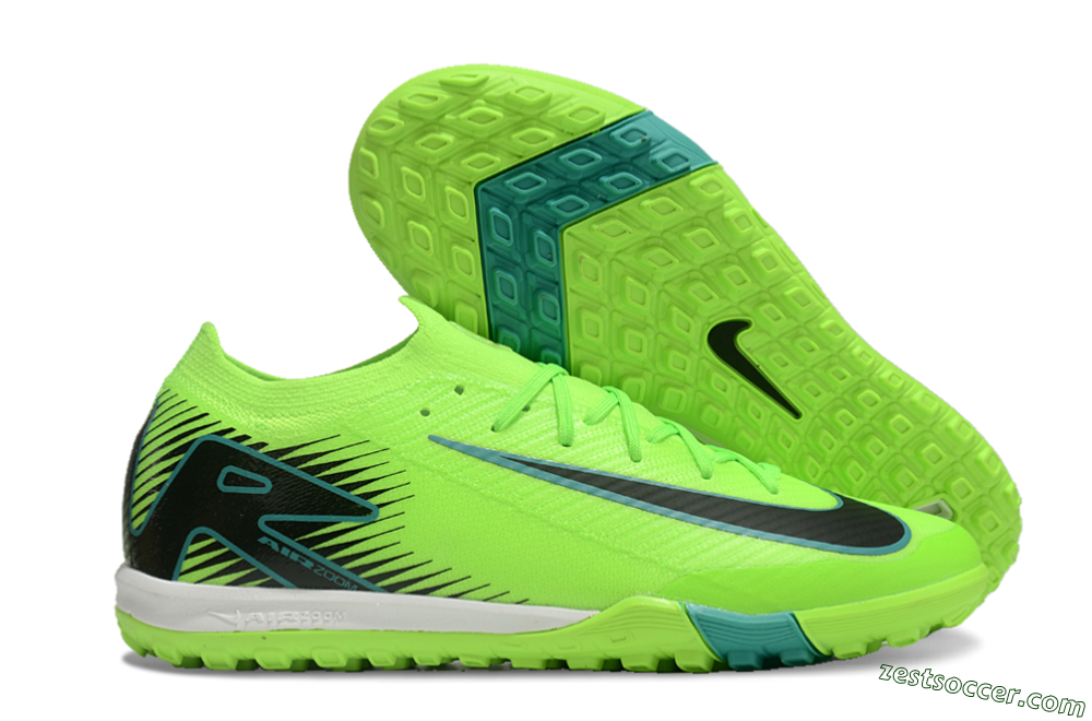 Nike Air Zoom Mercurial Vapor 16 Elite TF Low-Tops Soccer Shoes - Green/Black/Blue 0