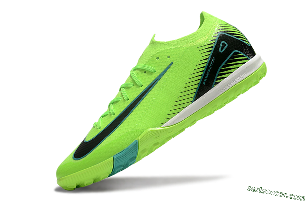 Nike Air Zoom Mercurial Vapor 16 Elite TF Low-Tops Soccer Shoes - Green/Black/Blue 5