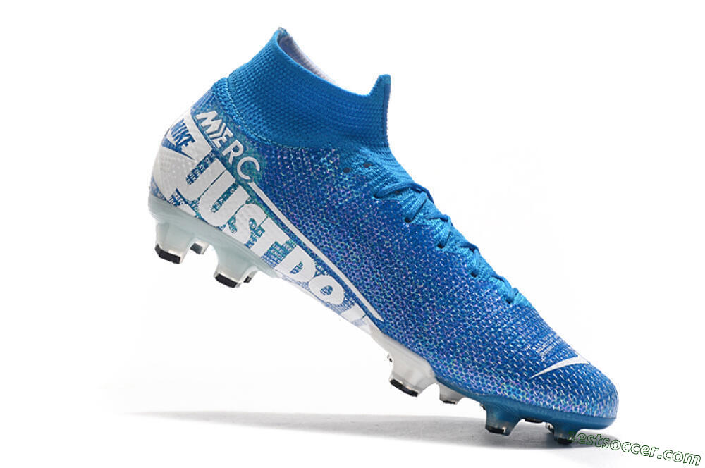 Nike Mercurial Superfly 7 Elite FG High-Tops Soccer Cleats - Blue/White 7