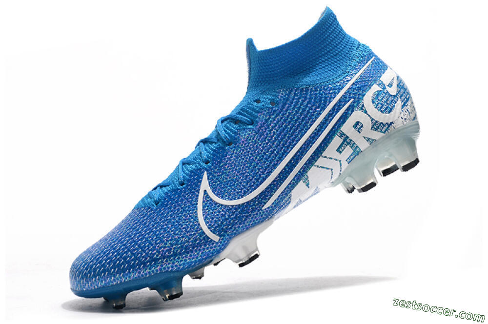 Nike Mercurial Superfly 7 Elite FG High-Tops Soccer Cleats - Blue/White 8