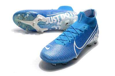 Nike Mercurial Superfly 7 Elite FG High-Tops Soccer Cleats - Blue/White