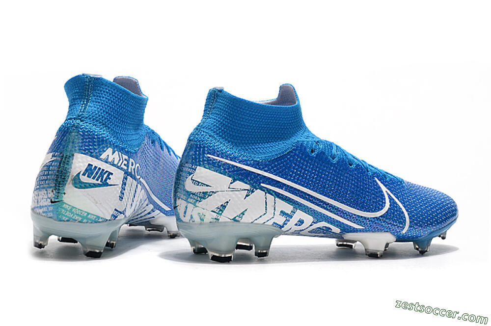 Nike Mercurial Superfly 7 Elite FG High-Tops Soccer Cleats - Blue/White 9
