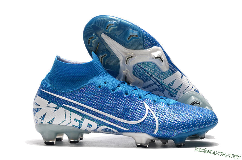 Nike Mercurial Superfly 7 Elite FG High-Tops Soccer Cleats - Blue/White 0
