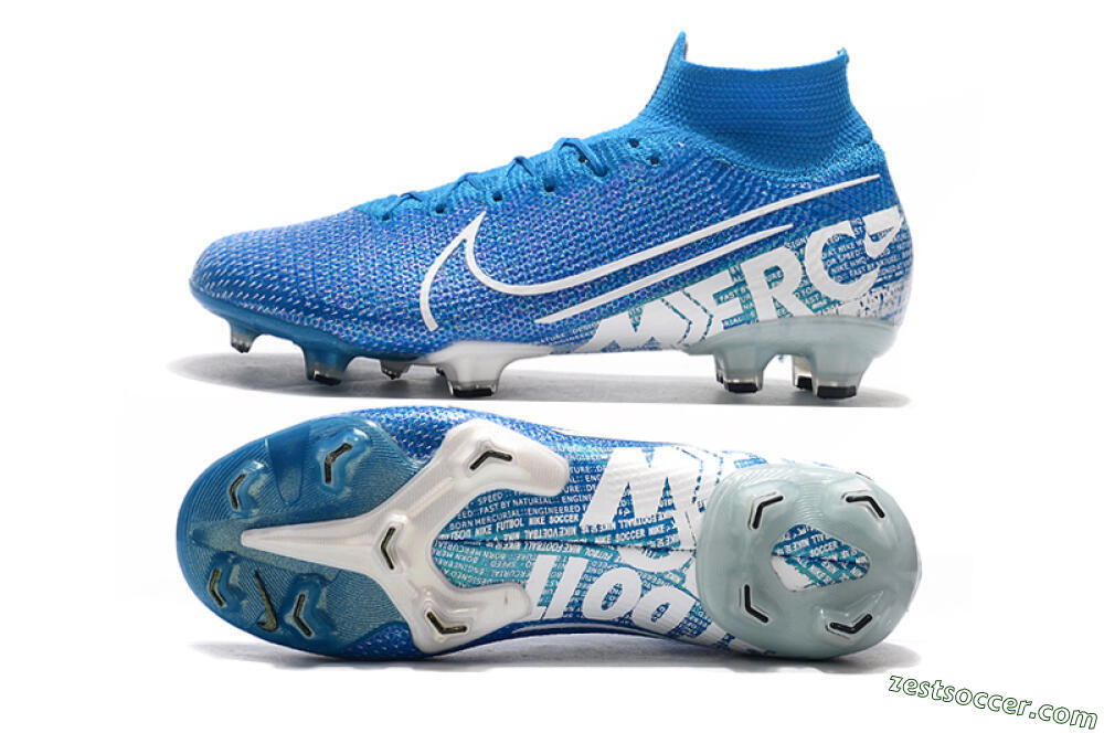 Nike Mercurial Superfly 7 Elite FG High-Tops Soccer Cleats - Blue/White 1