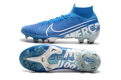 Nike Mercurial Superfly 7 Elite FG High-Tops Soccer Cleats - Blue/White