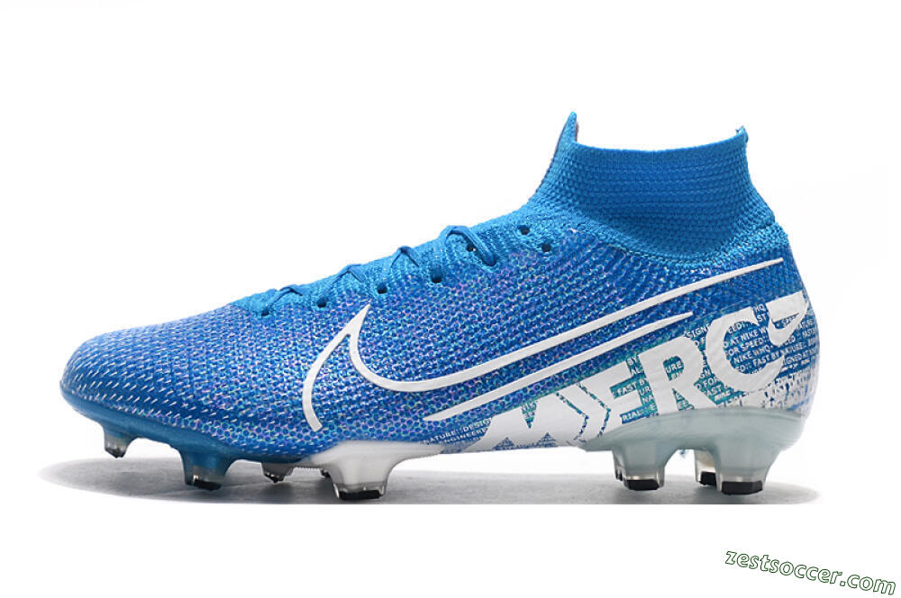 Nike Mercurial Superfly 7 Elite FG High-Tops Soccer Cleats - Blue/White 2