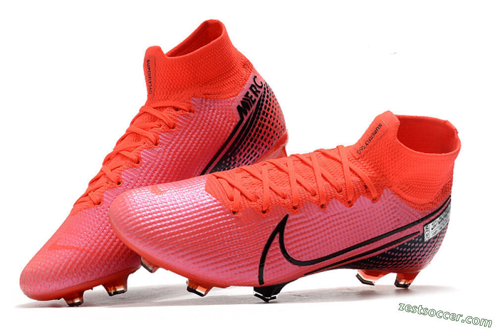 Nike Mercurial Superfly 7 Elite FG High-Tops Soccer Cleats - Red/Black 6