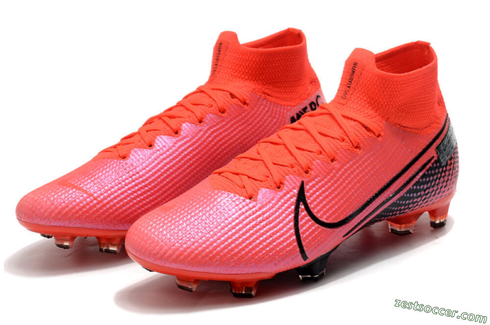 Nike Mercurial Superfly 7 Elite FG High-Tops Soccer Cleats - Red/Black 5
