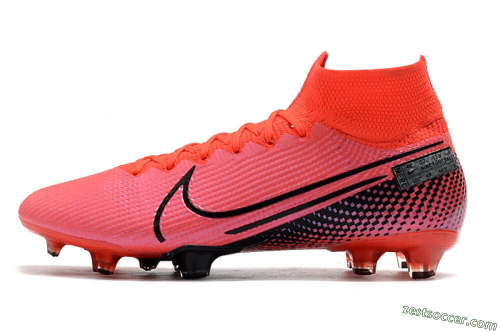 Nike Mercurial Superfly 7 Elite FG High-Tops Soccer Cleats - Red/Black 2