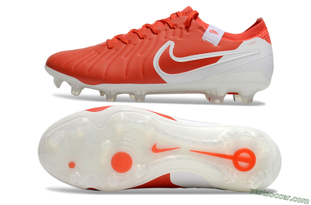 Nike Tiempo Legend 10 Elite FG Low-Tops Soccer Cleats - Red/White 1