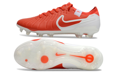 Nike Tiempo Legend 10 Elite FG Low-Tops Soccer Cleats - Red/White