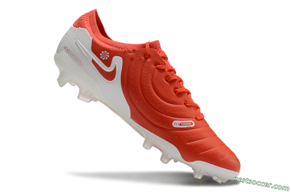 Nike Tiempo Legend 10 Elite FG Low-Tops Soccer Cleats - Red/White 4