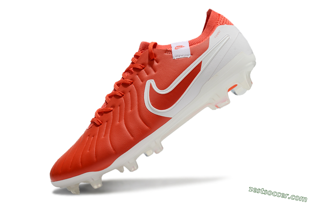 Nike Tiempo Legend 10 Elite FG Low-Tops Soccer Cleats - Red/White 5