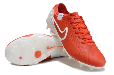 Nike Tiempo Legend 10 Elite FG Low-Tops Soccer Cleats - Red/White