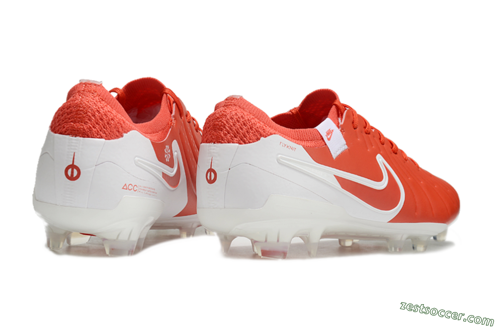 Nike Tiempo Legend 10 Elite FG Low-Tops Soccer Cleats - Red/White 6