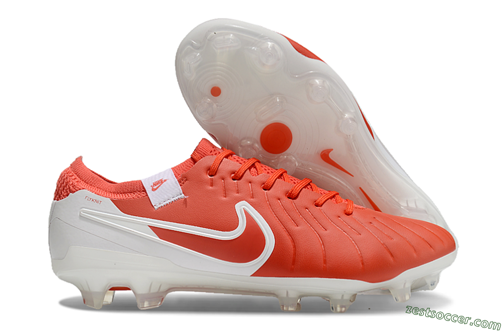 Nike Tiempo Legend 10 Elite FG Low-Tops Soccer Cleats - Red/White 0