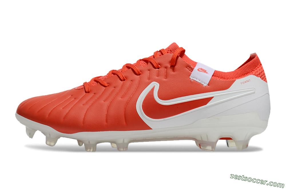 Nike Tiempo Legend 10 Elite FG Low-Tops Soccer Cleats - Red/White 2