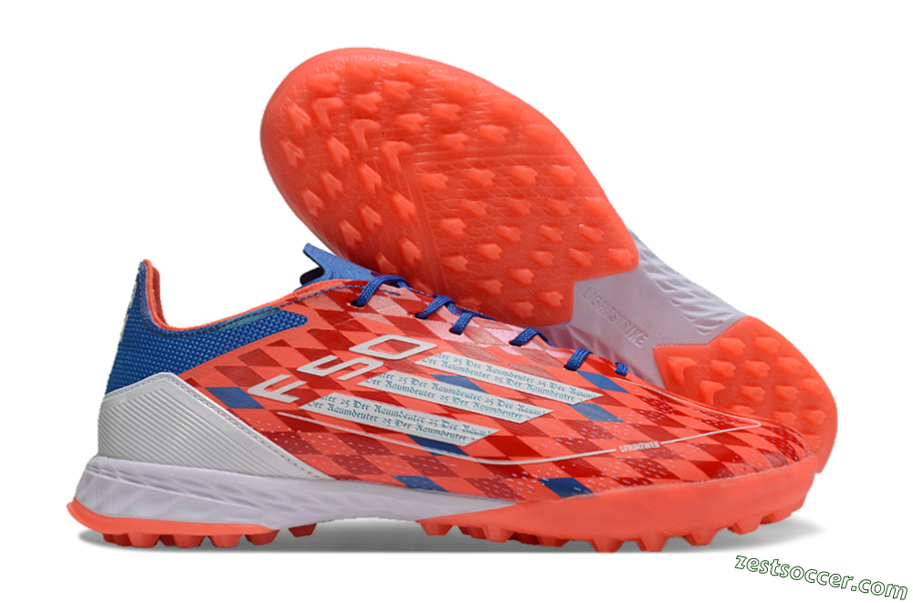 Thomas Müller x Adidas F50 Elite Raumdeuter TF Low-Tops Soccer Shoes - Red/Blue/White 0