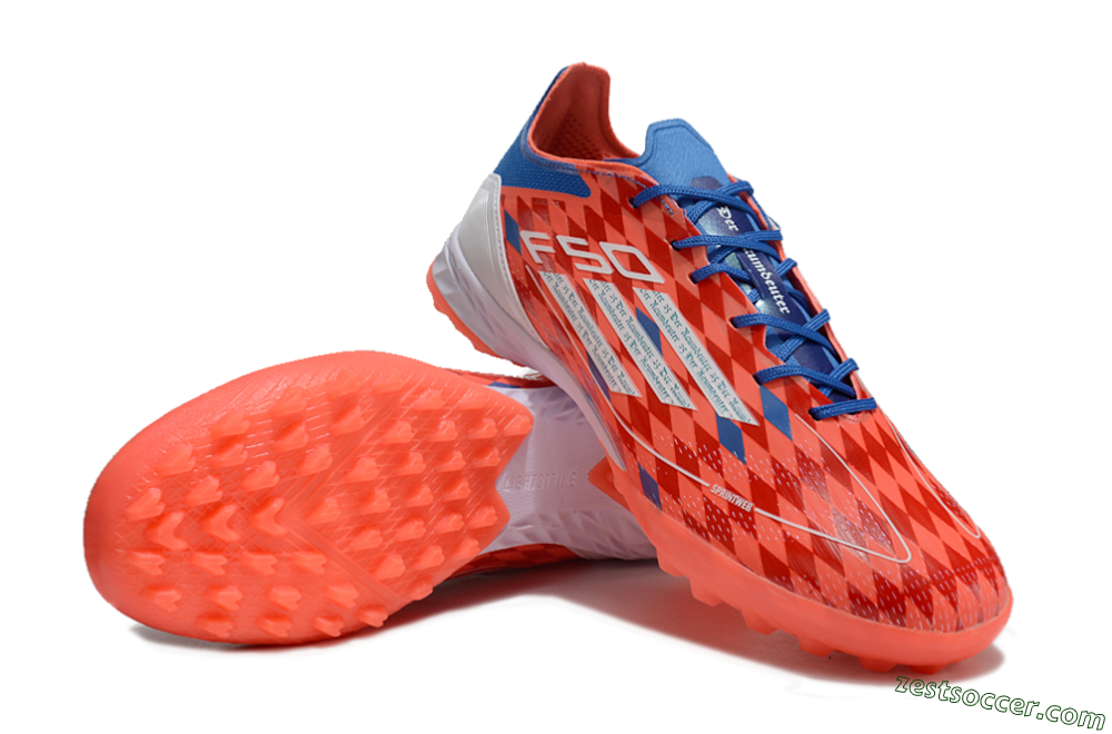 Thomas Müller x Adidas F50 Elite Raumdeuter TF Low-Tops Soccer Shoes - Red/Blue/White 3