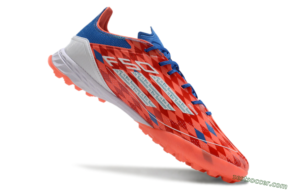 Thomas Müller x Adidas F50 Elite Raumdeuter TF Low-Tops Soccer Shoes - Red/Blue/White 4