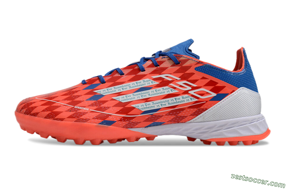 Thomas Müller x Adidas F50 Elite Raumdeuter TF Low-Tops Soccer Shoes - Red/Blue/White 2
