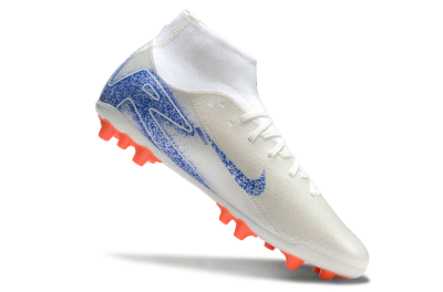 Nike Mercurial Superfly 10 Academy FG High-Tops Soccer Cleats - White/Blue/Orange