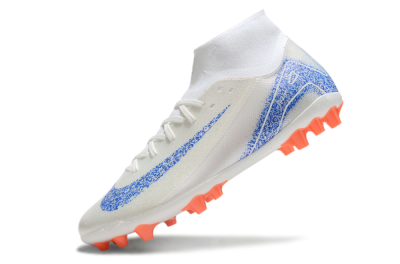 Nike Mercurial Superfly 10 Academy FG High-Tops Soccer Cleats - White/Blue/Orange