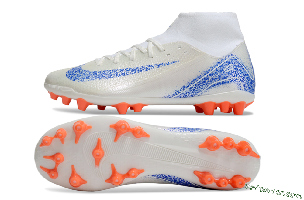 Nike Mercurial Superfly 10 Academy FG High-Tops Soccer Cleats - White/Blue/Orange 1