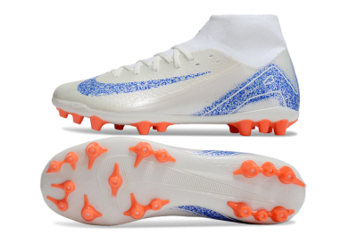 Nike Mercurial Superfly 10 Academy FG High-Tops Soccer Cleats - White/Blue/Orange