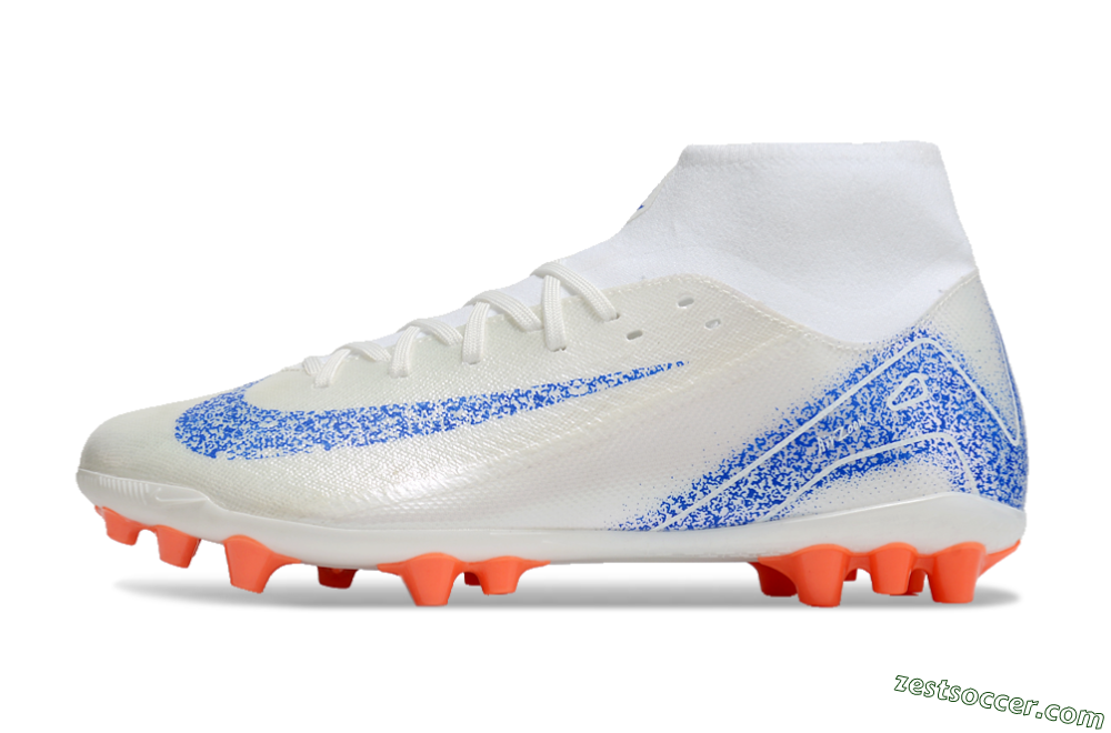 Nike Mercurial Superfly 10 Academy FG High-Tops Soccer Cleats - White/Blue/Orange 2