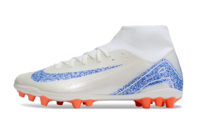 Nike Mercurial Superfly 10 Academy FG High-Tops Soccer Cleats - White/Blue/Orange