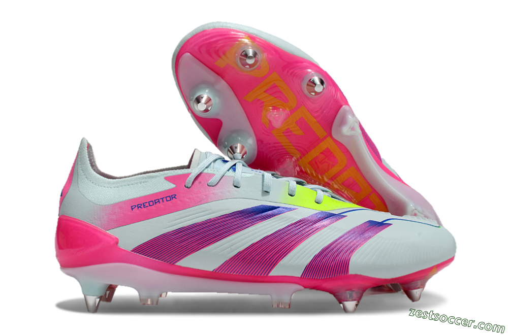 Adidas Predator Elite 24 SG Low-Tops Soccer Cleats - Jade/Pink/Blue 0