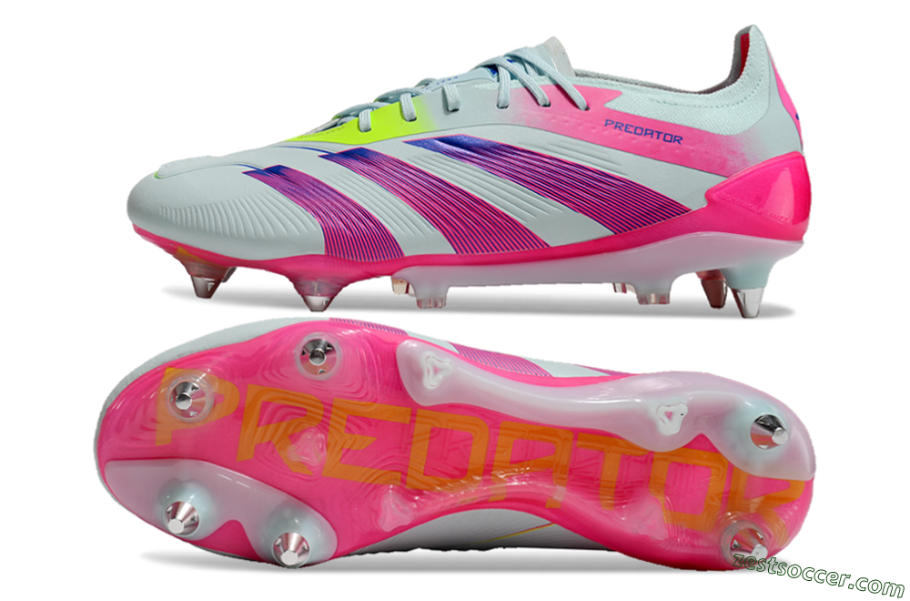 Adidas Predator Elite 24 SG Low-Tops Soccer Cleats - Jade/Pink/Blue 1