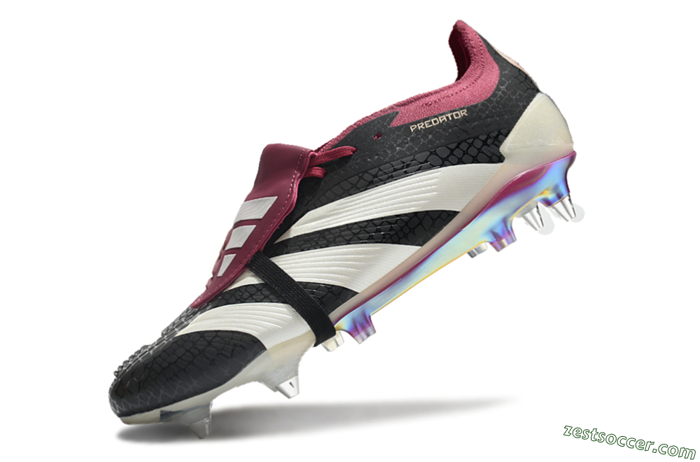 Adidas Predator Elite Foldover Tongue SG Low-Tops Soccer Cleats - Black/White/Red 5