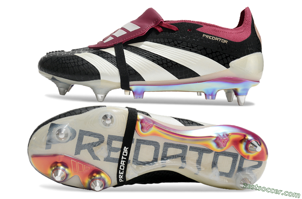 Adidas Predator Elite Foldover Tongue SG Low-Tops Soccer Cleats - Black/White/Red 1