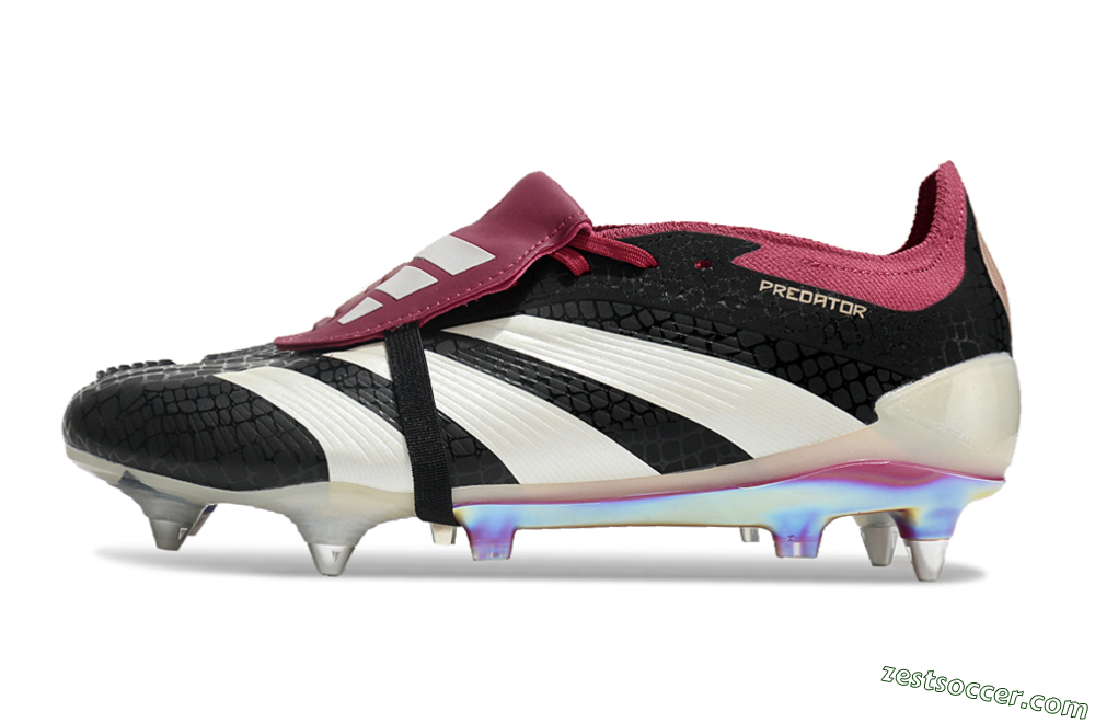 Adidas Predator Elite Foldover Tongue SG Low-Tops Soccer Cleats - Black/White/Red 2