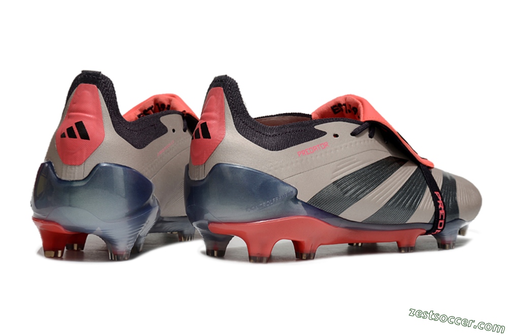 Adidas Predator Elite Foldover Tongue FG Low-Tops Soccer Cleats - Platinum Metallic/Aurora Black/Carbon 6