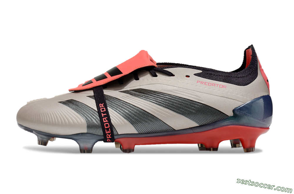 Adidas Predator Elite Foldover Tongue FG Low-Tops Soccer Cleats - Platinum Metallic/Aurora Black/Carbon 2