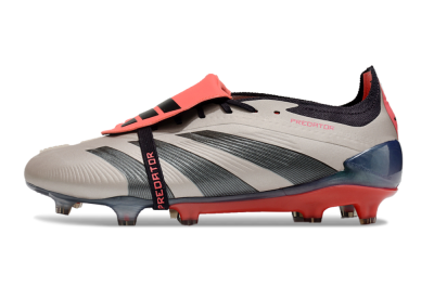 Adidas Predator Elite Foldover Tongue FG Low-Tops Soccer Cleats - Platinum Metallic/Aurora Black/Carbon