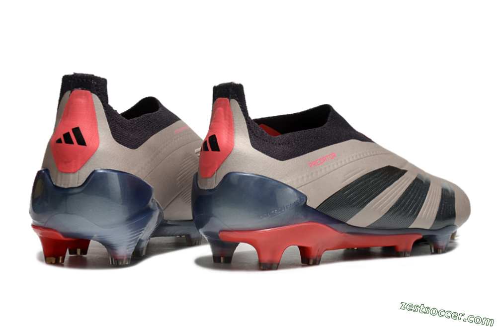 Adidas Predator Elite Laceless FG Low-Tops Soccer Cleats - Platinum Metallic/Aurora Black/Carbon 6