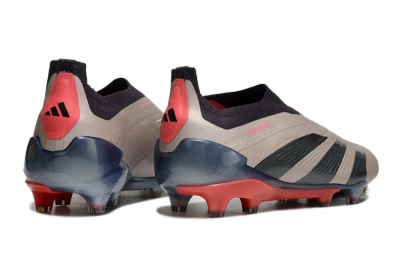 Adidas Predator Elite Laceless FG Low-Tops Soccer Cleats - Platinum Metallic/Aurora Black/Carbon