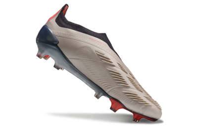 Adidas Predator Elite Laceless FG Low-Tops Soccer Cleats - Platinum Metallic/Aurora Black/Carbon