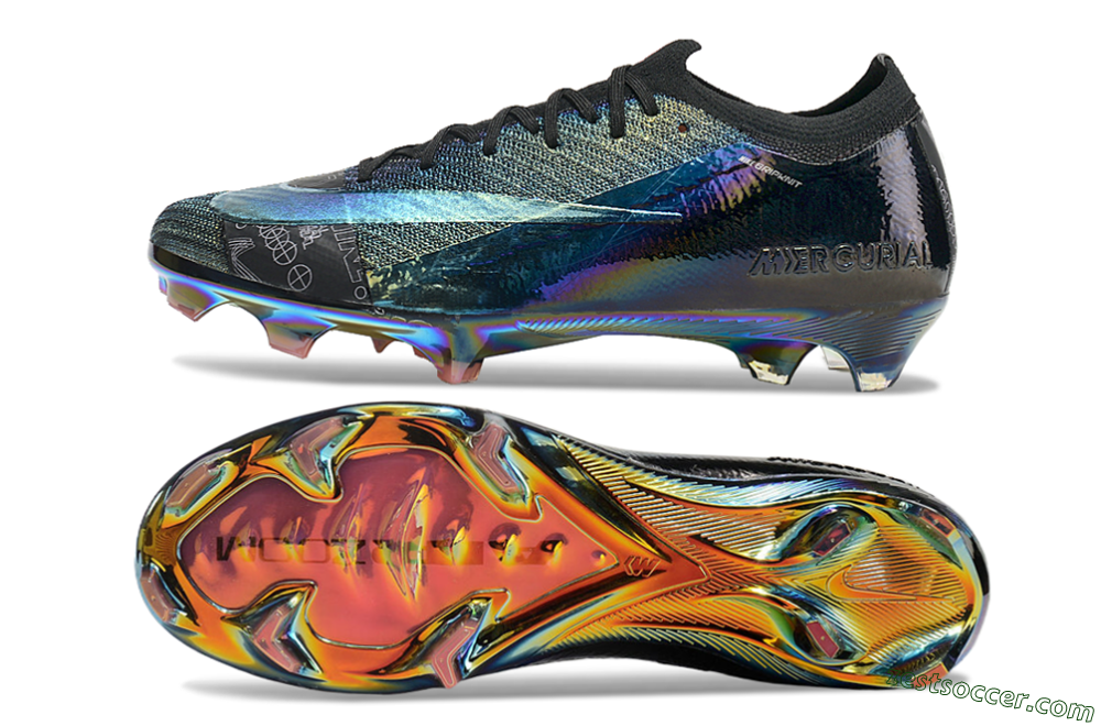 Nike Air Zoom Mercurial Vapor 15 Elite FG Low-Tops Soccer Cleats - Blue/Black/Gold 1