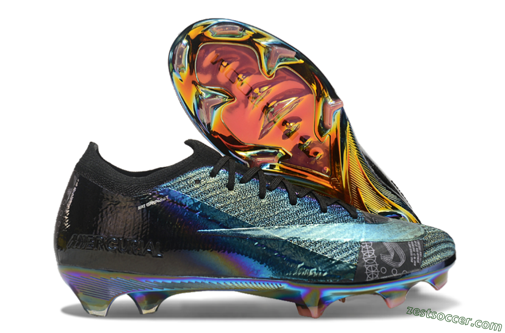 Nike Air Zoom Mercurial Vapor 15 Elite FG Low-Tops Soccer Cleats - Blue/Black/Gold 0