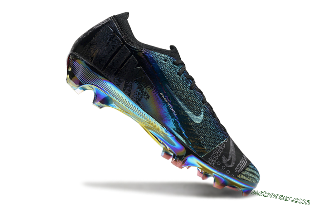 Nike Air Zoom Mercurial Vapor 15 Elite FG Low-Tops Soccer Cleats - Blue/Black/Gold 4