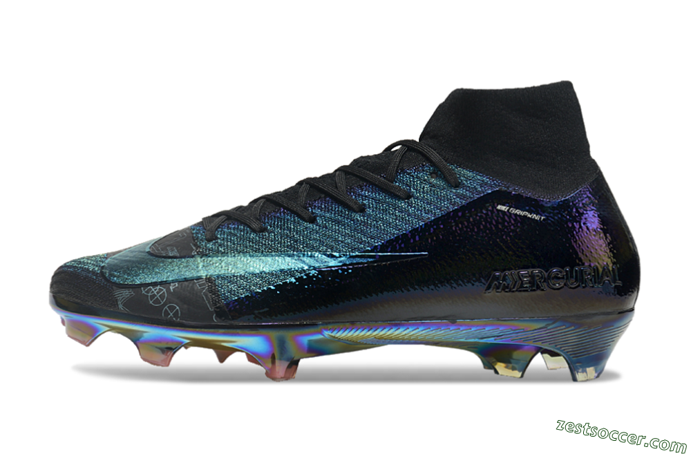 Nike Air Zoom Mercurial Superfly 9 Elite FG High-Tops Soccer Cleats - Metal Blue/Black 0