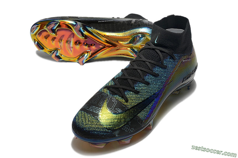 Nike Air Zoom Mercurial Superfly 9 Elite FG High-Tops Soccer Cleats - Metal Blue/Black 2
