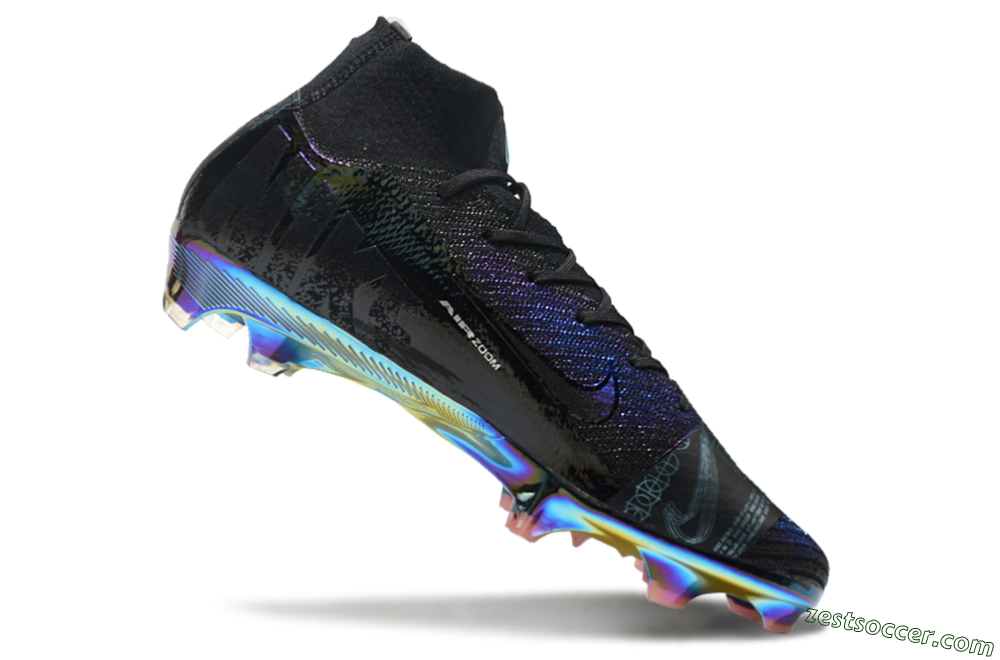 Nike Air Zoom Mercurial Superfly 9 Elite FG High-Tops Soccer Cleats - Metal Blue/Black 3